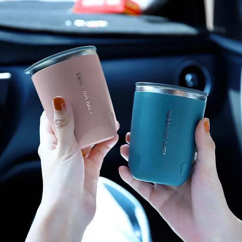 New Portable Mini Stainless Steel Casual Cup Double Layer Heat Insulation Anti-scald With Lid Travel Drink Coffee Milk Tea Cup