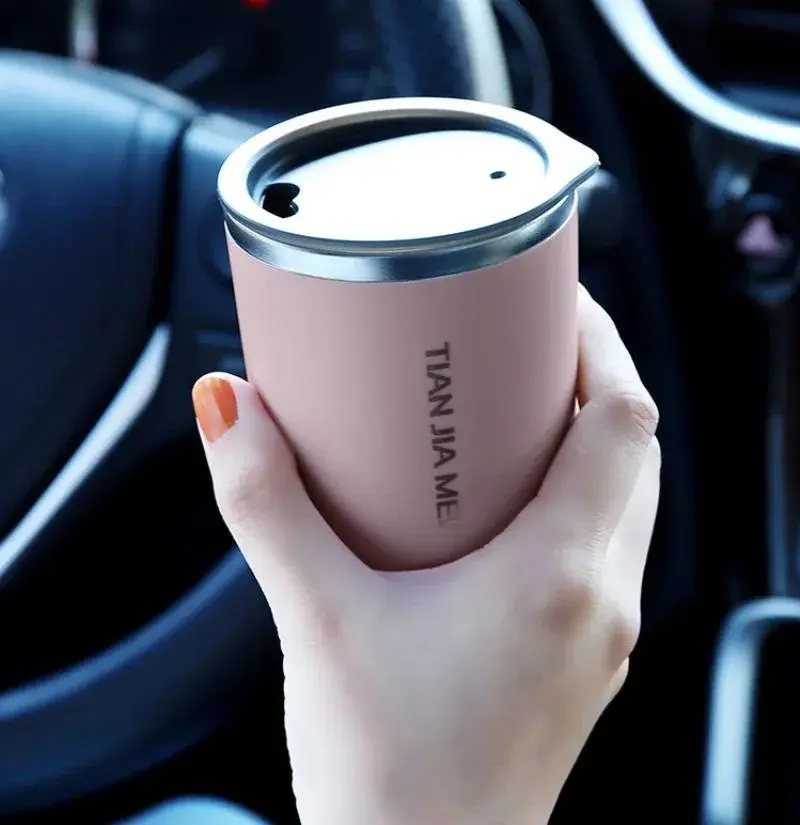 New Portable Mini Stainless Steel Casual Cup Double Layer Heat Insulation Anti-scald With Lid Travel Drink Coffee Milk Tea Cup