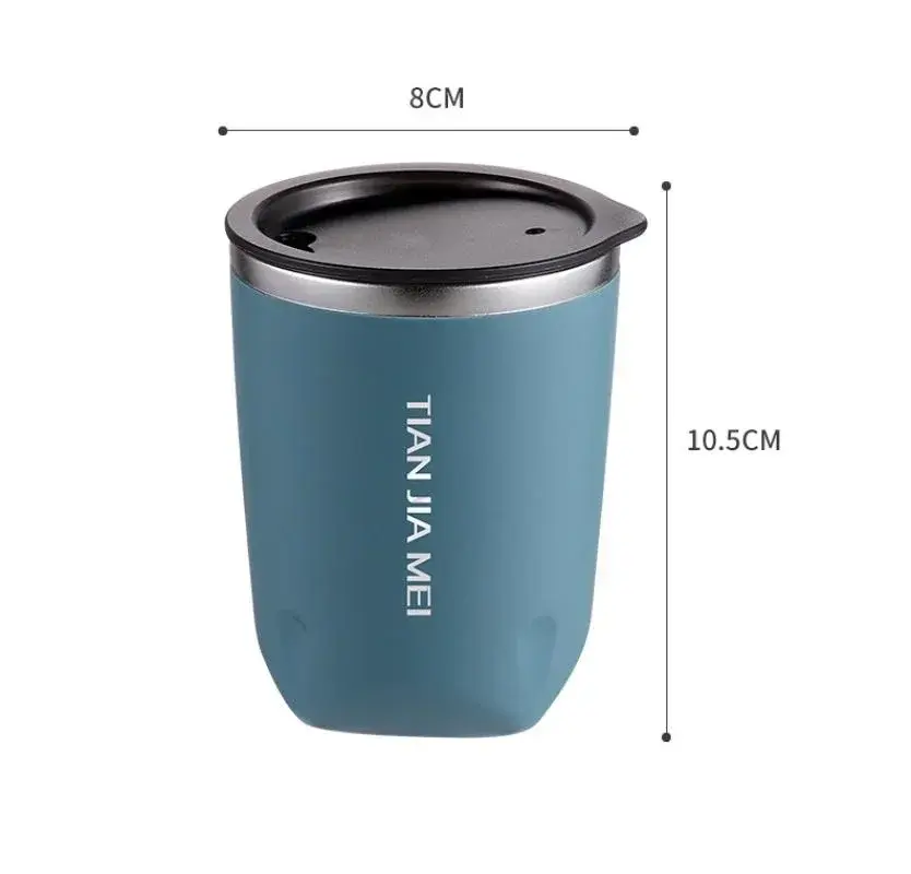New Portable Mini Stainless Steel Casual Cup Double Layer Heat Insulation Anti-scald With Lid Travel Drink Coffee Milk Tea Cup
