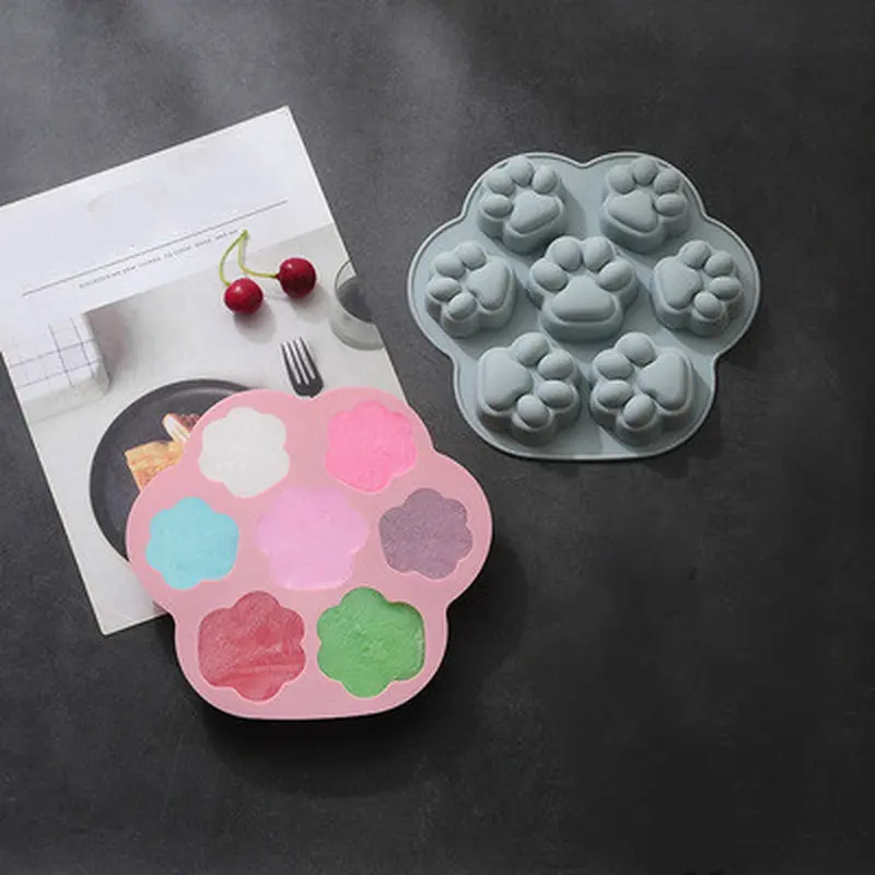 Creative Design Cat Paw Molds Lovely Cartoon Cat Paw Silicone Moulds Children Brithday Cake Decorating Tool Kitchen Baking Mould