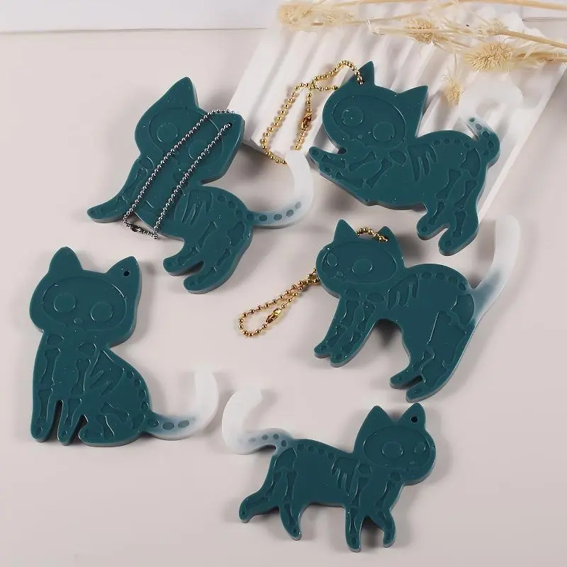 DIY Crystal Handmade Creative Epoxy Resin Mold Relief Skull Cat Pendant Silicone Molds Accessories Supplies Home Decoration 2025