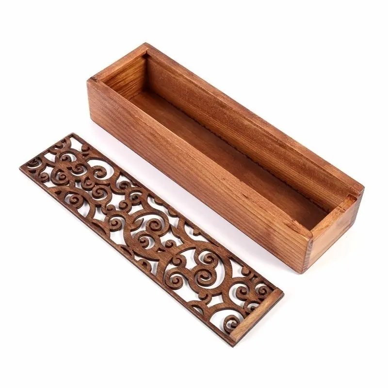Creative Hollow Wooden Pencil Box Portable Storage Student Cute Multifunctional Stationery Desk Accessories School Pen Supplies