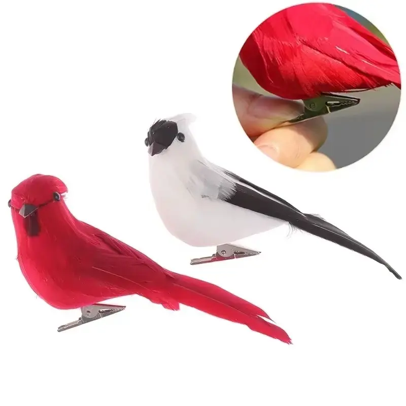 Garden Wedding Decoration Ornaments DIY Party Creative Simulation Parrot Imitation Bird Foam Feather Model Home Outdoor