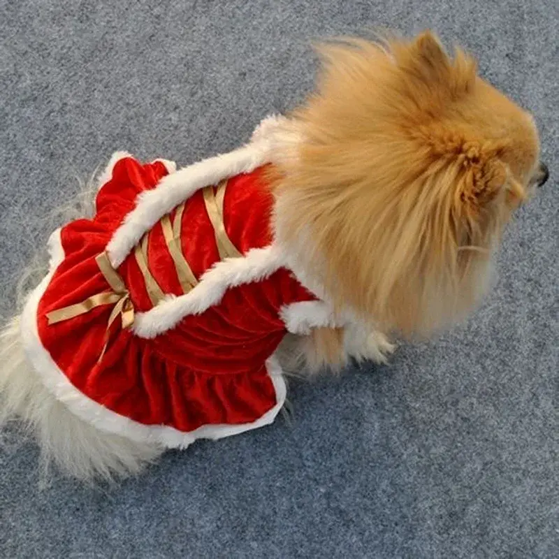 Puppy Christmas Skirt Christmas Decoration Elderly Clothes Pet Clothing Dog Winter Skirt Pet Clothing