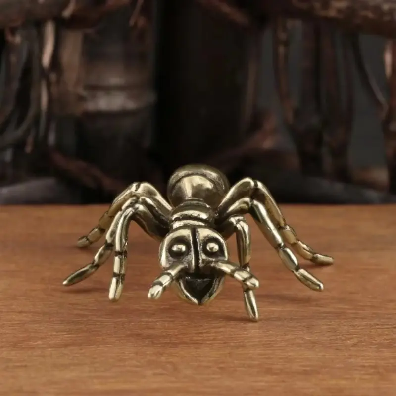 Miniature Simulation Insect Desk Ornament Table Tea Pets Antique Copper Crafts Home Decors Brass Ant Figurines