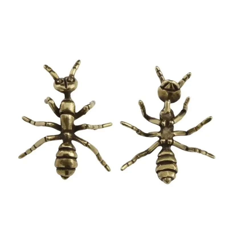 Miniature Simulation Insect Desk Ornament Table Tea Pets Antique Copper Crafts Home Decors Brass Ant Figurines