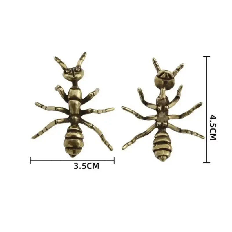 Miniature Simulation Insect Desk Ornament Table Tea Pets Antique Copper Crafts Home Decors Brass Ant Figurines