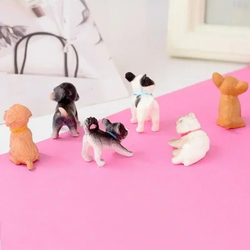 1:12 6-piece Scale Simulation Cat and Dog Doll House Miniature Model Doll House Decoration Doll Accessories Desk Ornaments