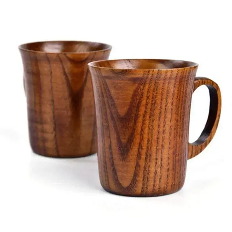 400ML Handmade Wooden Cup Wooden Coffee Beer Cup Breakfast Beer Milk Drinkware Tea Cup Home Decoration