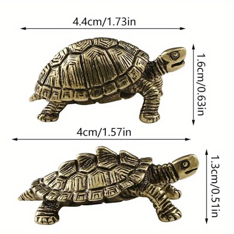Lucky Small Money Turtle Retro Tortoise Statue Desktop Ornaments Solid Copper Figurines Home Decoration Household Supplies