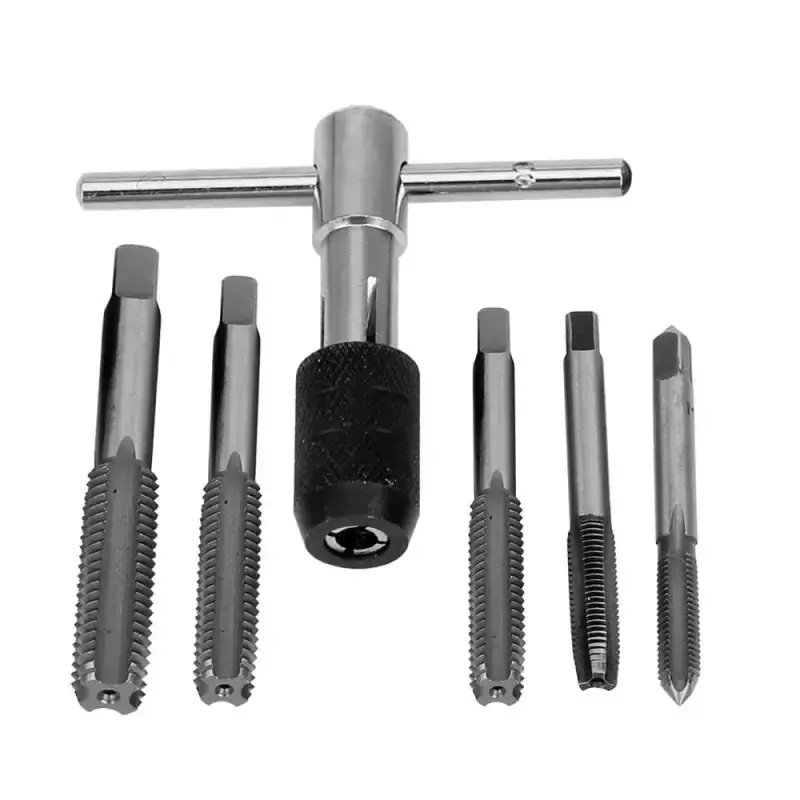6PCS/Set Screw Tap Wrench Set Practical Tap Drill Wrench Tapping Threading Tool Screwdriver Tap Holder Hand Tool Accessory