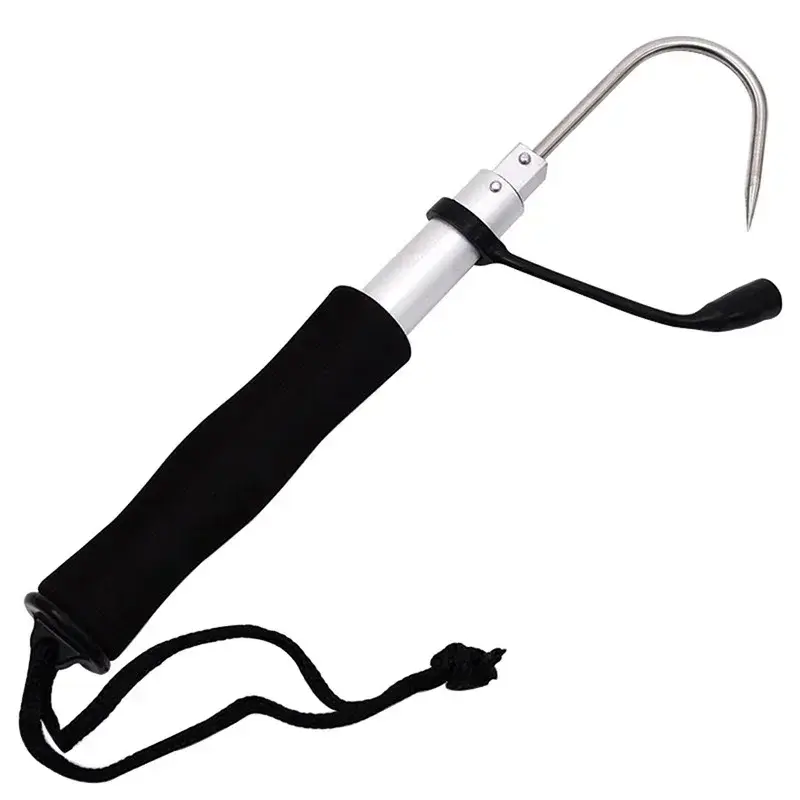 1Pc Retractable Telescopic Fish Gaff Stainless Steel Ice Sea Fishing Spear Hook Fishes Gear Outdoor Fishing Tool Accessories