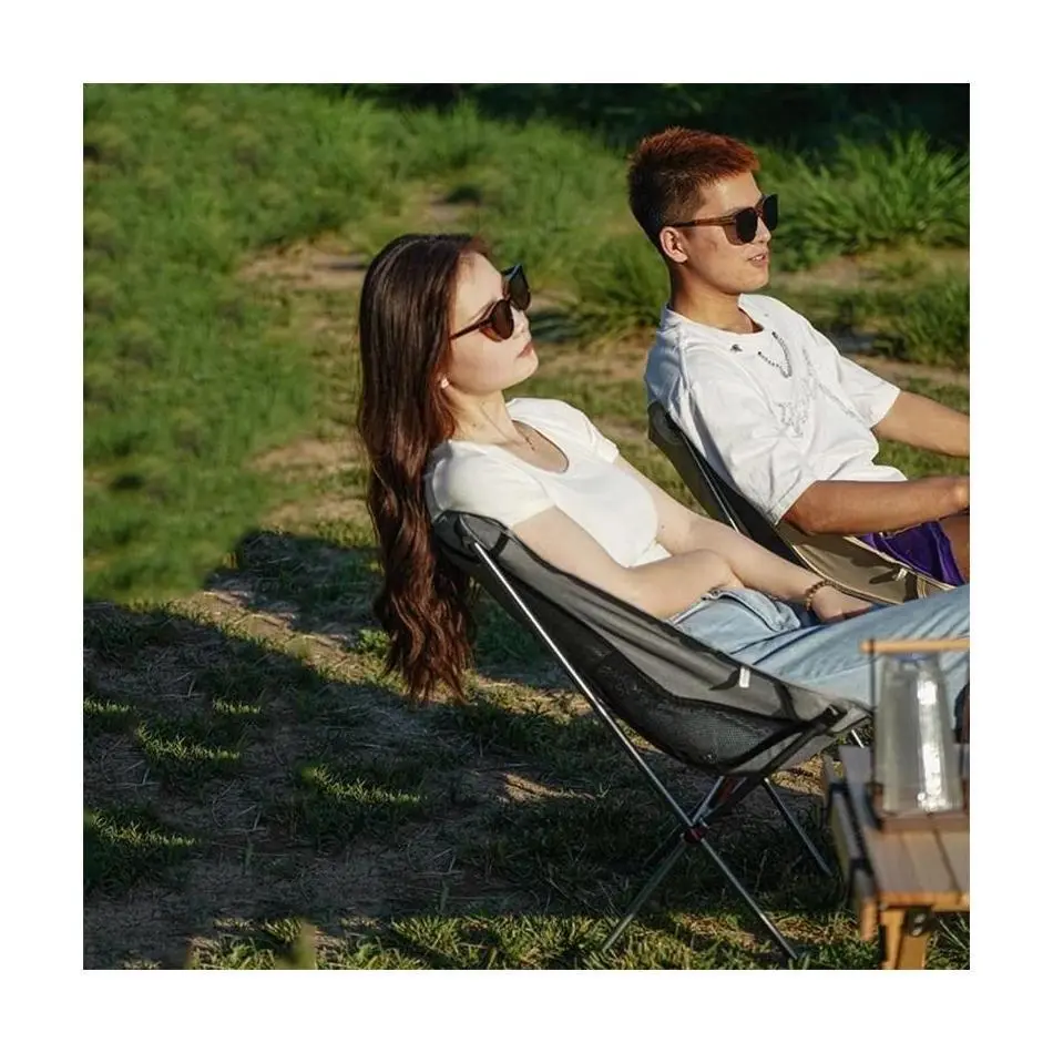 1Pcs Outdoor Hiking Fish Backpacking Full-Aluminum Frame Folding Camp Chair Compact Convenience Carry Bag Portable Stools