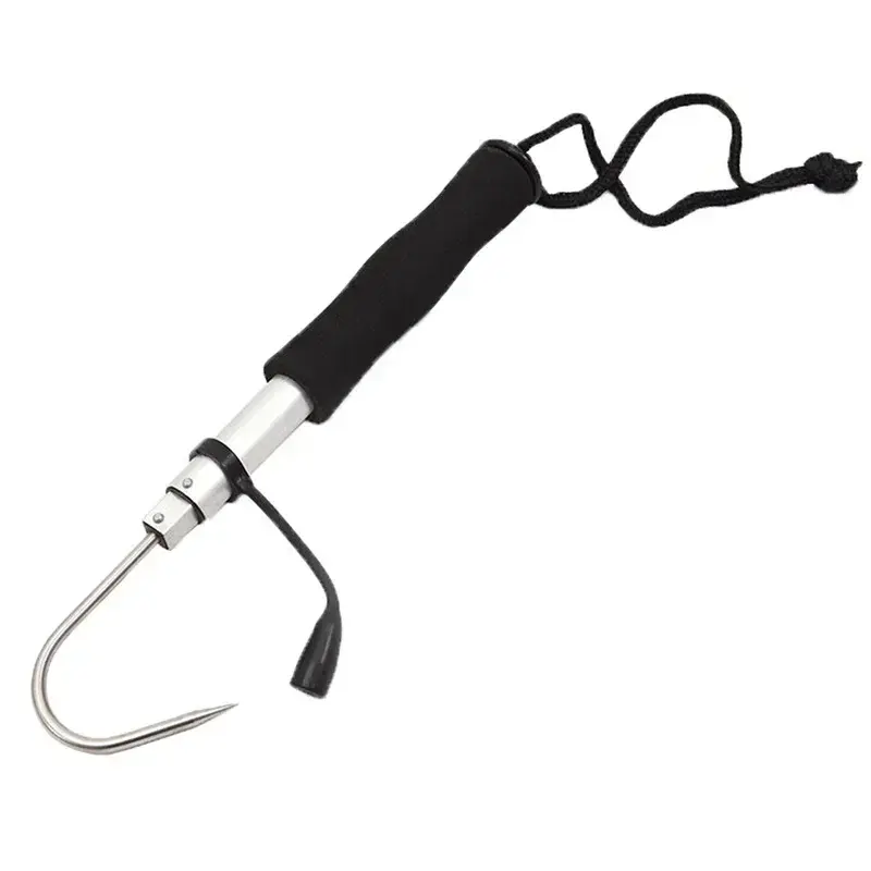 1Pc Retractable Telescopic Fish Gaff Stainless Steel Ice Sea Fishing Spear Hook Fishes Gear Outdoor Fishing Tool Accessories