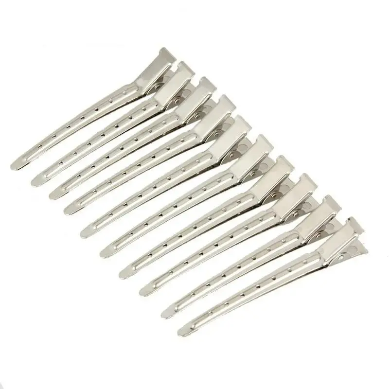 10PCS Partition Hair Clip Spring Hairdressing Tools Girls Stainless Steel Duckbill Clip Type Styling Accessory Lady Hair Decor