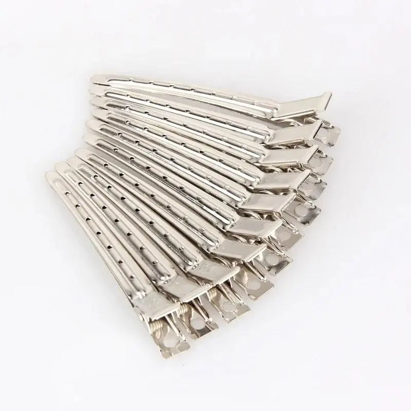 10PCS Partition Hair Clip Spring Hairdressing Tools Girls Stainless Steel Duckbill Clip Type Styling Accessory Lady Hair Decor