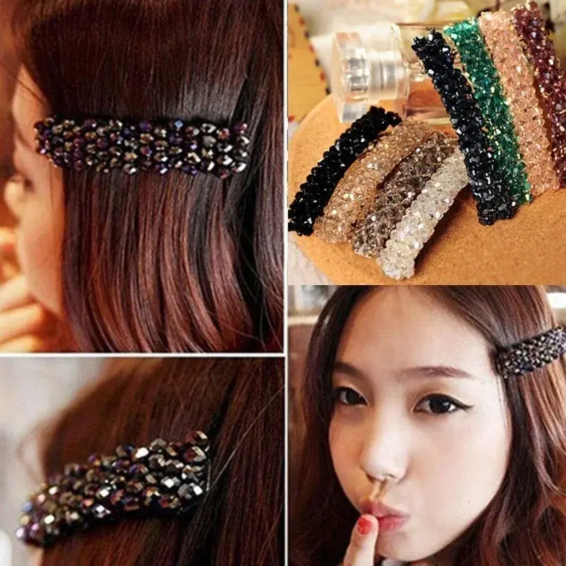 Creative Delicate Fashion Bling Headwear Fashion Handmade Full Crystal Hair Clip Barrette Hairpin Accessories Give Friend Gifts