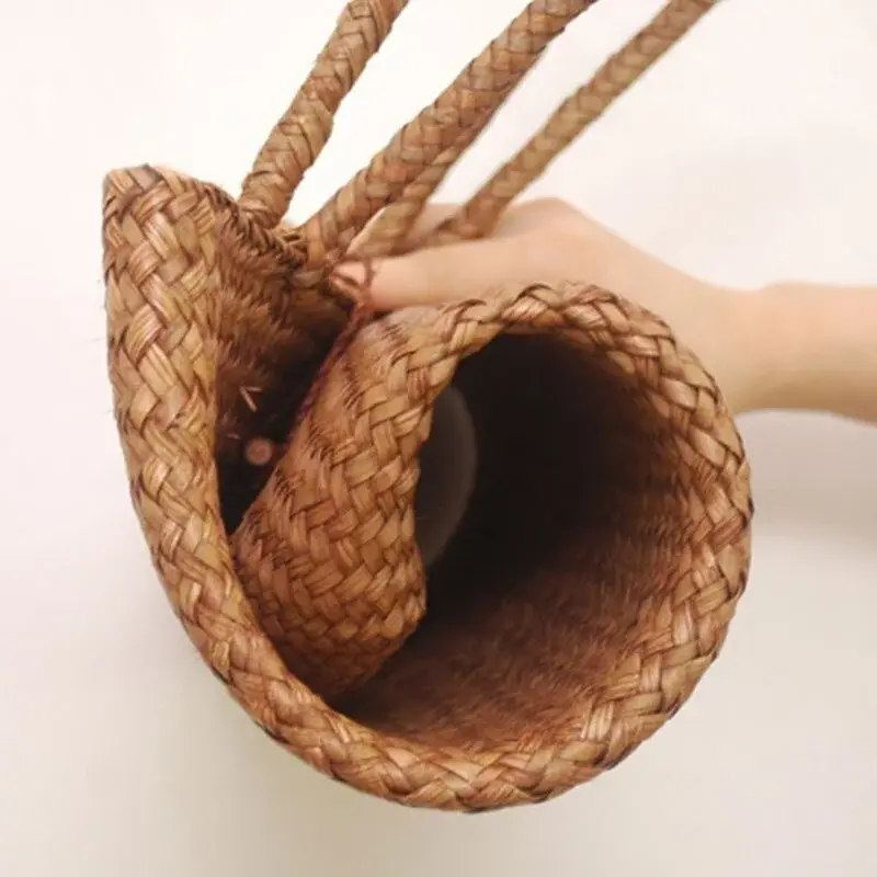 Women Fashion Designer Lace Handbags Tote Bags Handbag Wicker Rattan Bag Shoulder Bag Shopping Straw Bag