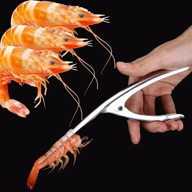 Portable Shrimp Removal Clip Stainless Steel Shrimp Peeler Seafood Tool Lobster Sheller Shrimps Back Opening Tools Kitchen Tools
