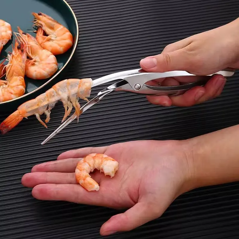Portable Shrimp Removal Clip Stainless Steel Shrimp Peeler Seafood Tool Lobster Sheller Shrimps Back Opening Tools Kitchen Tools