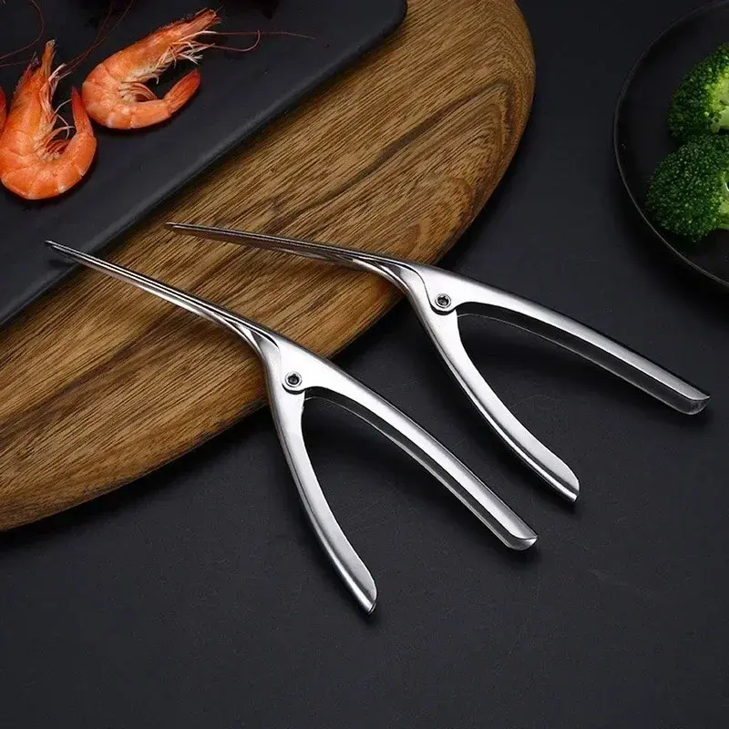 Portable Shrimp Removal Clip Stainless Steel Shrimp Peeler Seafood Tool Lobster Sheller Shrimps Back Opening Tools Kitchen Tools