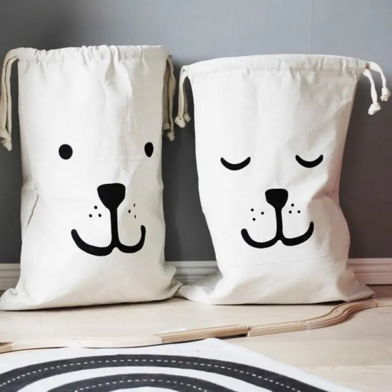 New Large Travel Bedroom Livingroom Storage Canvas Laundry Bag Hanging Drawstring Sack Storage Suitable Home Storage Clothe Bag