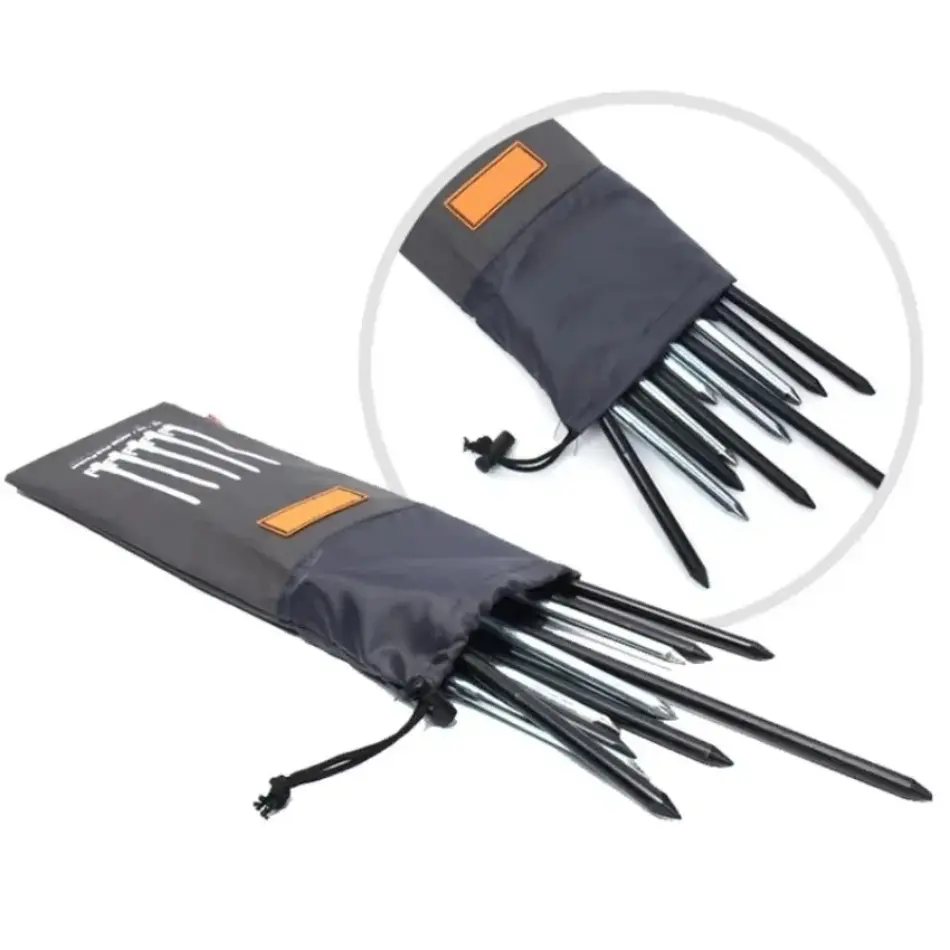 New 1 Pcs Outdoor Tent Pegs Bag Camping Tent Accessories Hammer Wind Rope Tent Nail Storage Pouch Cover Case Travelling Supplies
