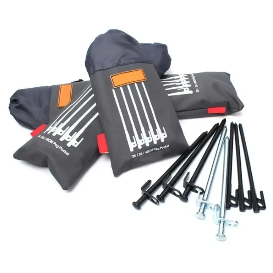 New 1 Pcs Outdoor Tent Pegs Bag Camping Tent Accessories Hammer Wind Rope Tent Nail Storage Pouch Cover Case Travelling Supplies