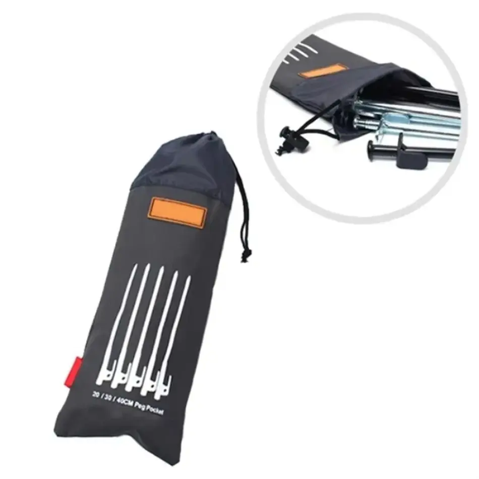 New 1 Pcs Outdoor Tent Pegs Bag Camping Tent Accessories Hammer Wind Rope Tent Nail Storage Pouch Cover Case Travelling Supplies