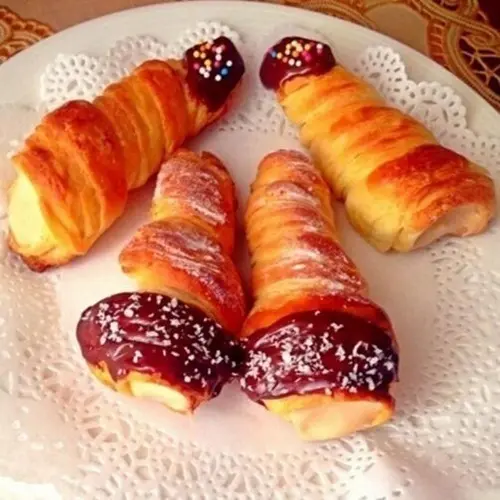 New 6Pcs Stainless Steel Cone Shape Spiral Croissant Denmark Pointed Metal Spiral Baking Tool For Making Croissants Roll Bread