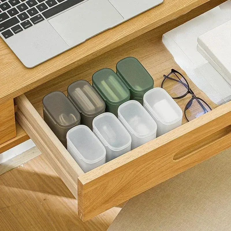Portable Wire Cable Home Storage Box Travel Headphone Jewelry Coin Organizer Bin Drawer Makeup Lipstick Holder Dust-proof