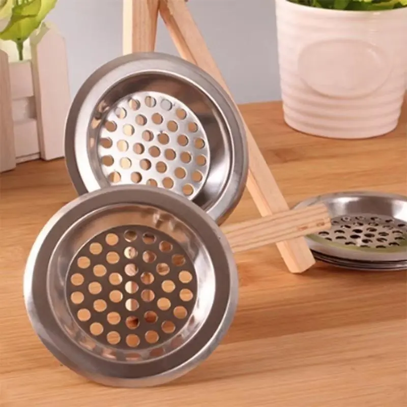 5 Pcs Stainless Steel Mesh Sink Strainer Kitchen Bath Hair Catcher Trap Drain Filter Circular Stainless Steel Pool Funnel Tools