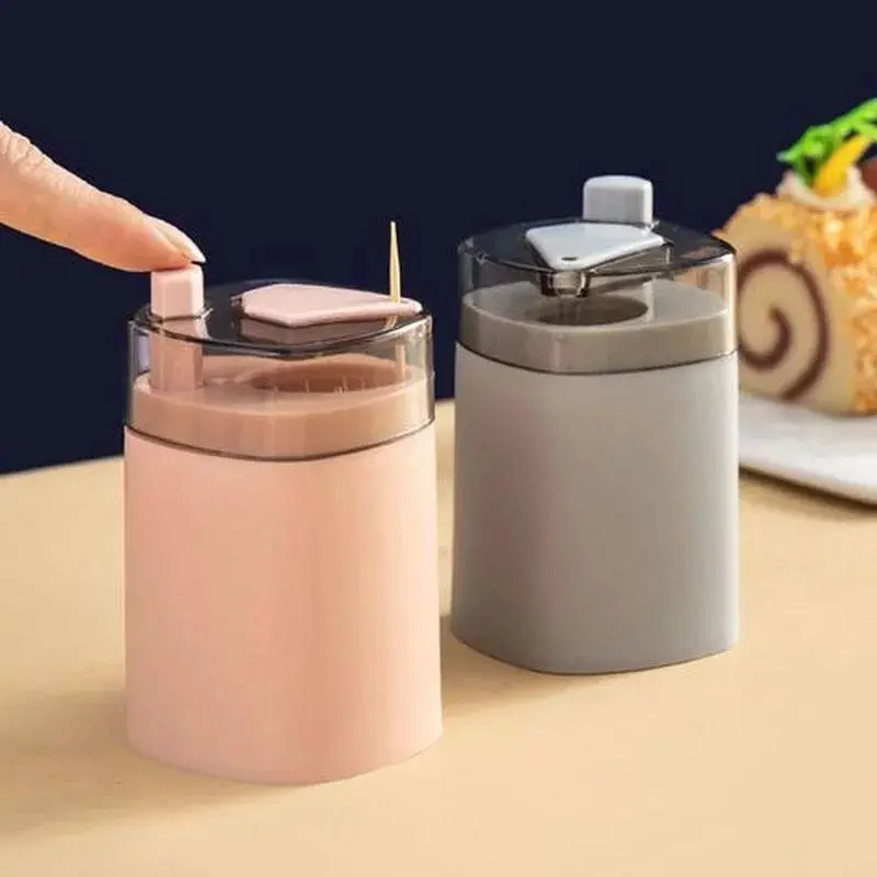 Toothpick Storage Box Living Room Dining Room Automatic Pop-up Toothpick Box Household Push Toothpick Holder Dispenser Supplies