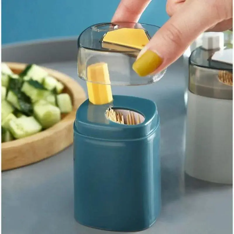 Toothpick Storage Box Living Room Dining Room Automatic Pop-up Toothpick Box Household Push Toothpick Holder Dispenser Supplies
