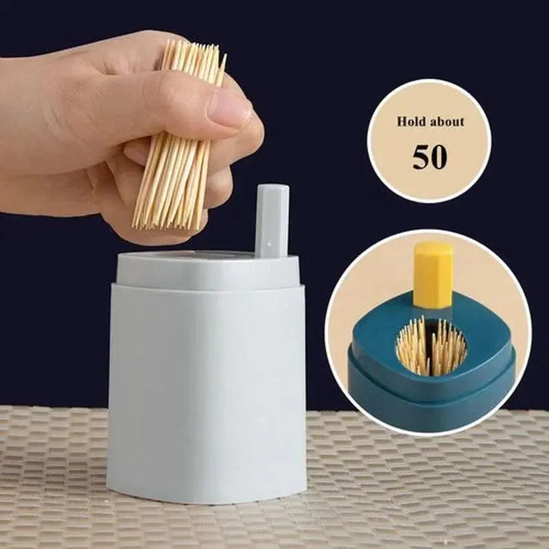Toothpick Storage Box Living Room Dining Room Automatic Pop-up Toothpick Box Household Push Toothpick Holder Dispenser Supplies