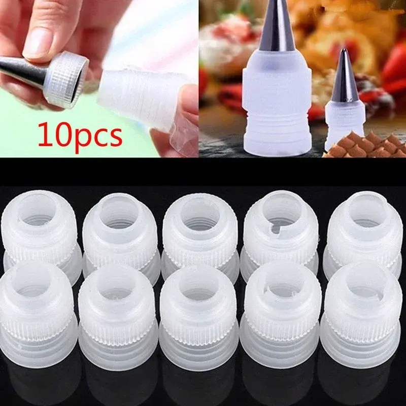 10Pc Pastry Tool Small Decorate Nozzle Cake Decoration Converter Coupler Cake Tool Converter Icing Pipe Nozzle Tips Kitchen Tool