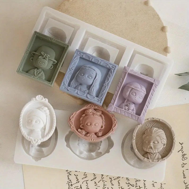 Dropping Resin Relief Semi Three-dimensional Portrait Refrigerator Sticker Aromatherapy Gypsum Hanging Silicone Mold Baking Tool