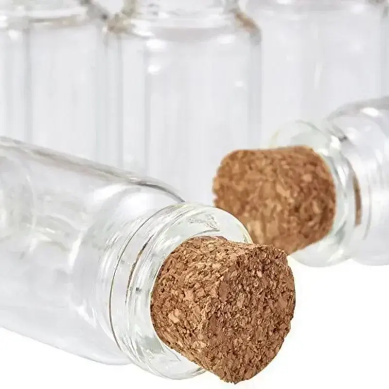 Miniature Transparency Glass Bottle 10pcs Bottles Cork Pendant Charm Vials Travel Portable Liquid Storage Tank Mini Glass Tank