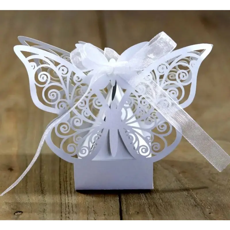 10pcs Hollow Butterfly Gift Box Creative Laser Cut Wedding Candy Box Cookie Box Packaging