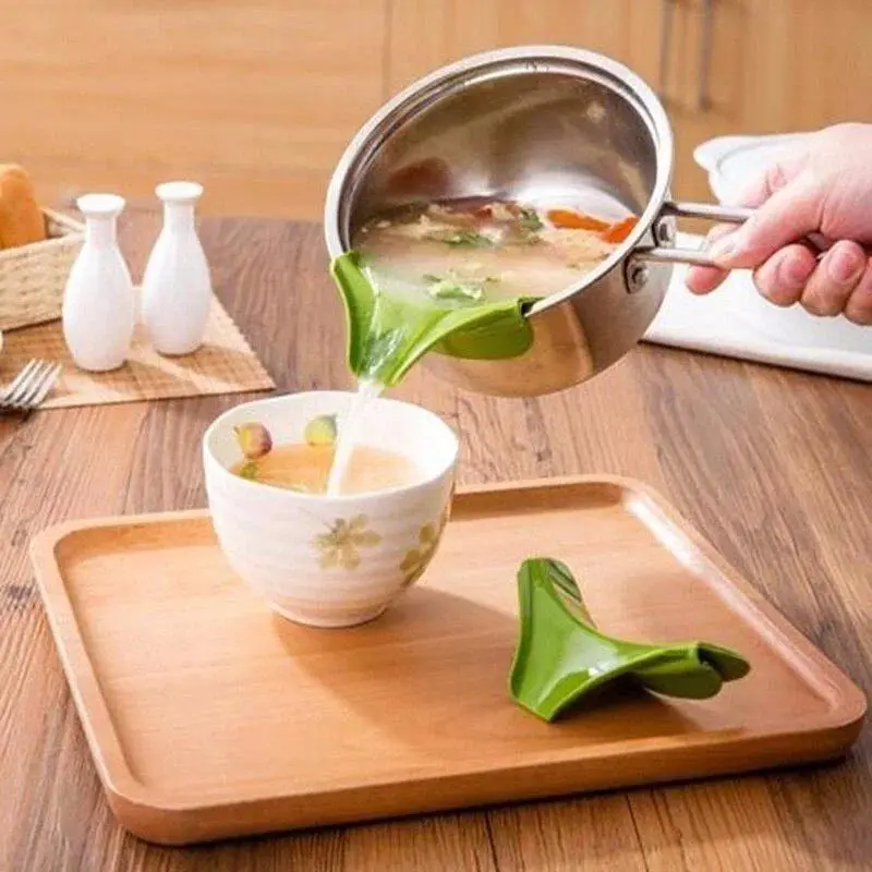 Practical Silicone FunnelTools Anti-spill Drain Pans Round Rims Deflector Liquid Funnels Soup Diversion Cook Home Kitchen Tool