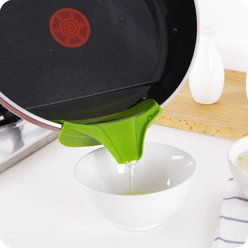 Practical Silicone FunnelTools Anti-spill Drain Pans Round Rims Deflector Liquid Funnels Soup Diversion Cook Home Kitchen Tool