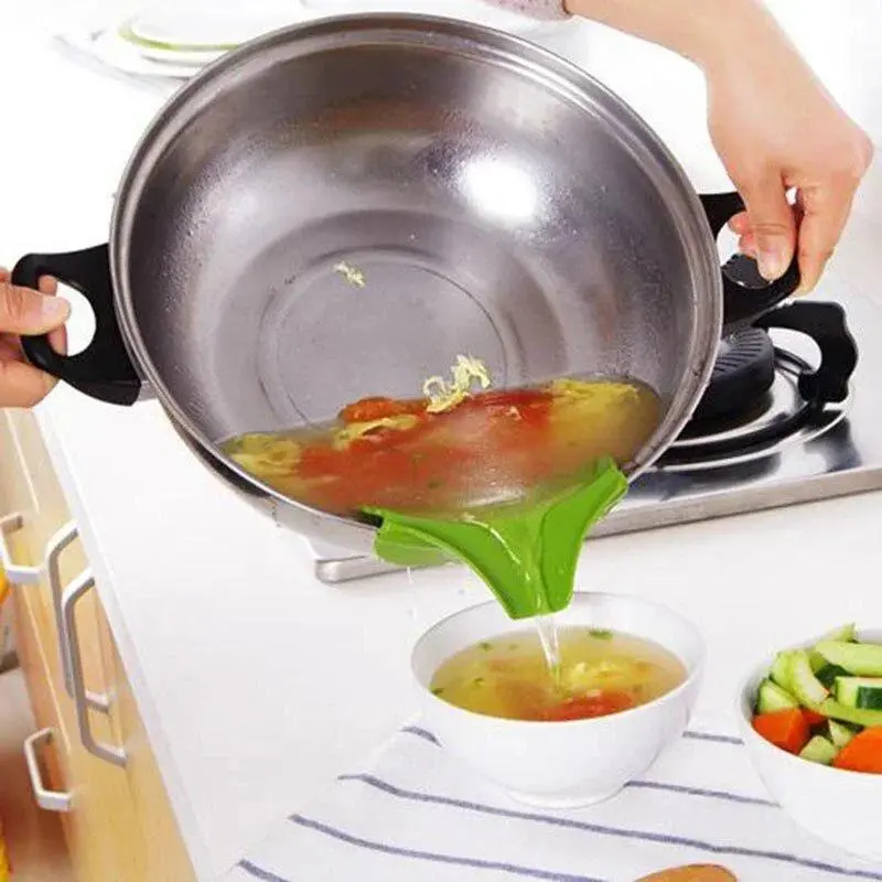 Practical Silicone FunnelTools Anti-spill Drain Pans Round Rims Deflector Liquid Funnels Soup Diversion Cook Home Kitchen Tool