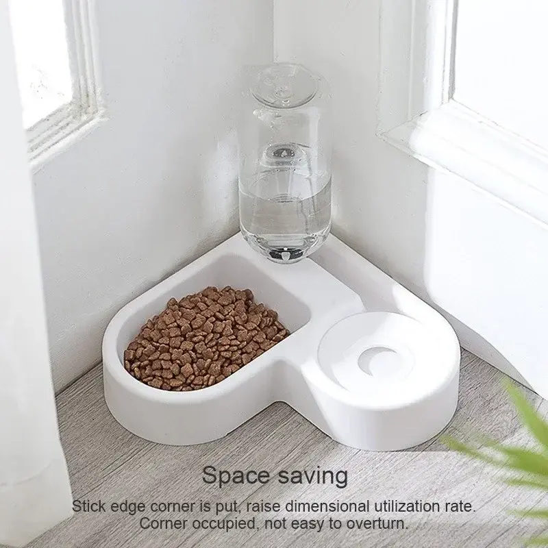 New Corner Dog Bowl Pet Automatic Feeder Dog Cat Drinking Water Bowl Dog Drinking Water Cat Feeding Large Capacity Dispenser Pet