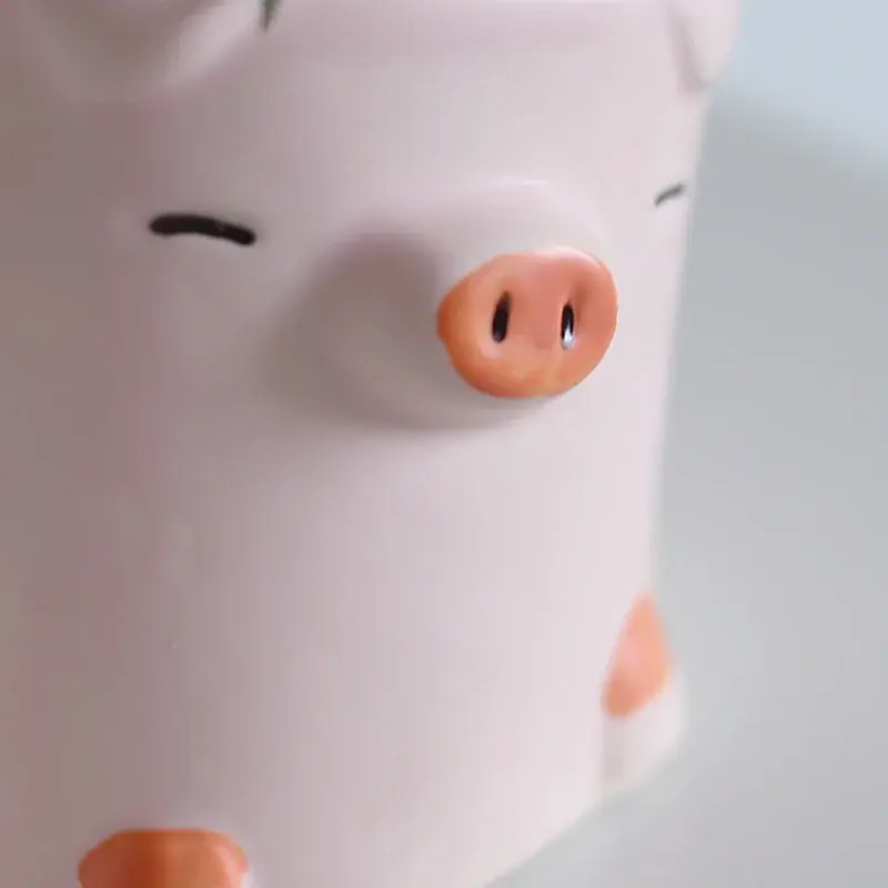 Animal Flower Pot Desktop Balcony Succulent Plant Planting Decoration Creative Crooked Duck and Pig Ceramic Flower Pot