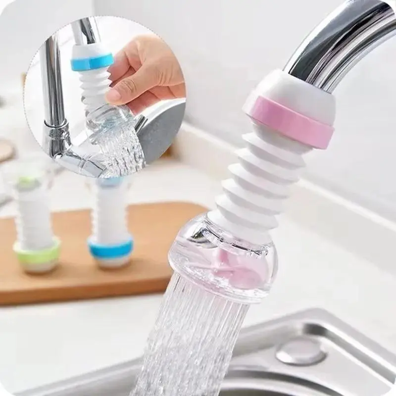 Kitchen Retractable Faucet Splash Proof Showerhead Tap Water Filter 360 ° Rotating Folding Faucet Extension Water-saving Device