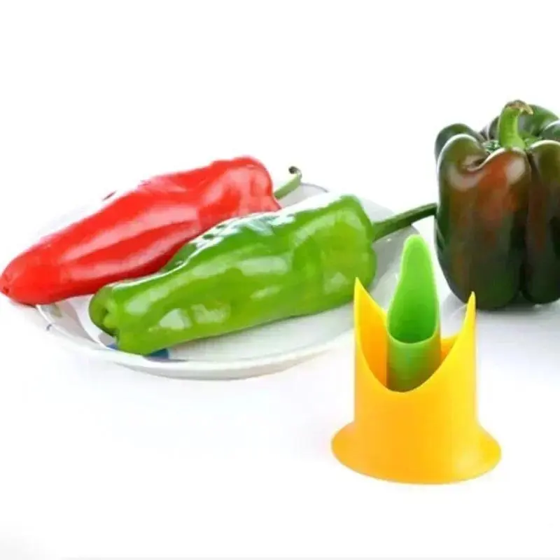 2025 New 2Pcs/Set Kitchen Pepper Tomato Pepper Pedicel Corers Slicer Pepper Seeded Remover Device Fruit Vegetable Seed Remover