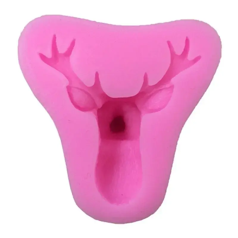 Cute Animals Head Cake Mold Suitable Christmas Silicone Soap Candle Mold Handmade Diy Dessert Cake Baking Tools Kitchen Supplies