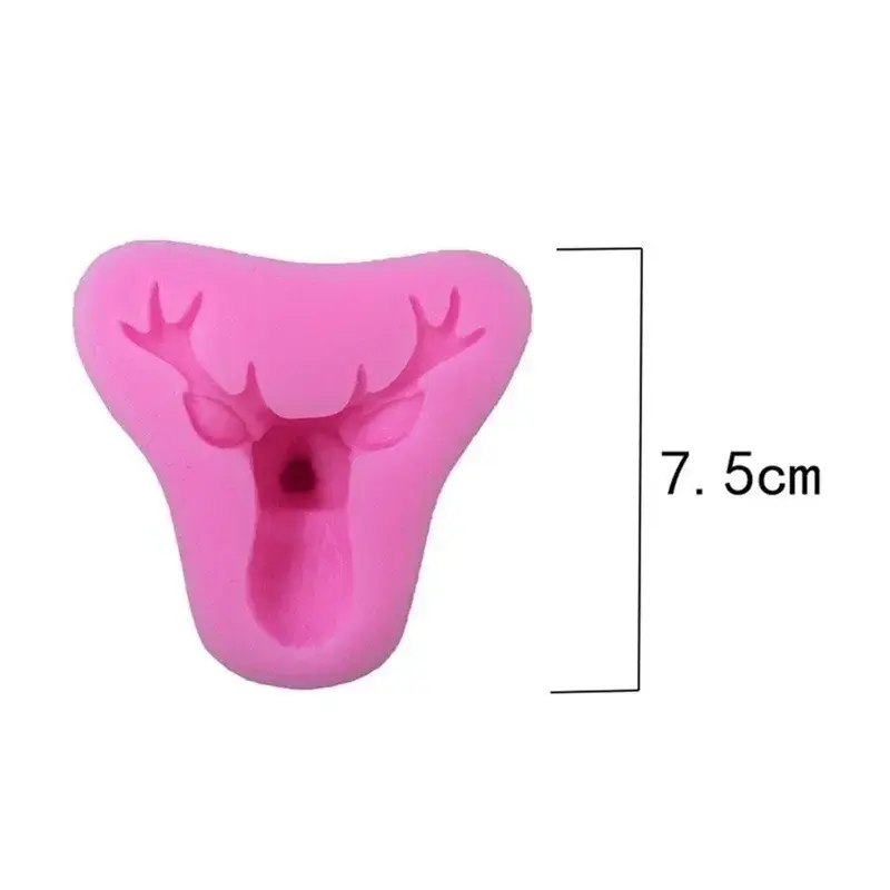 Cute Animals Head Cake Mold Suitable Christmas Silicone Soap Candle Mold Handmade Diy Dessert Cake Baking Tools Kitchen Supplies