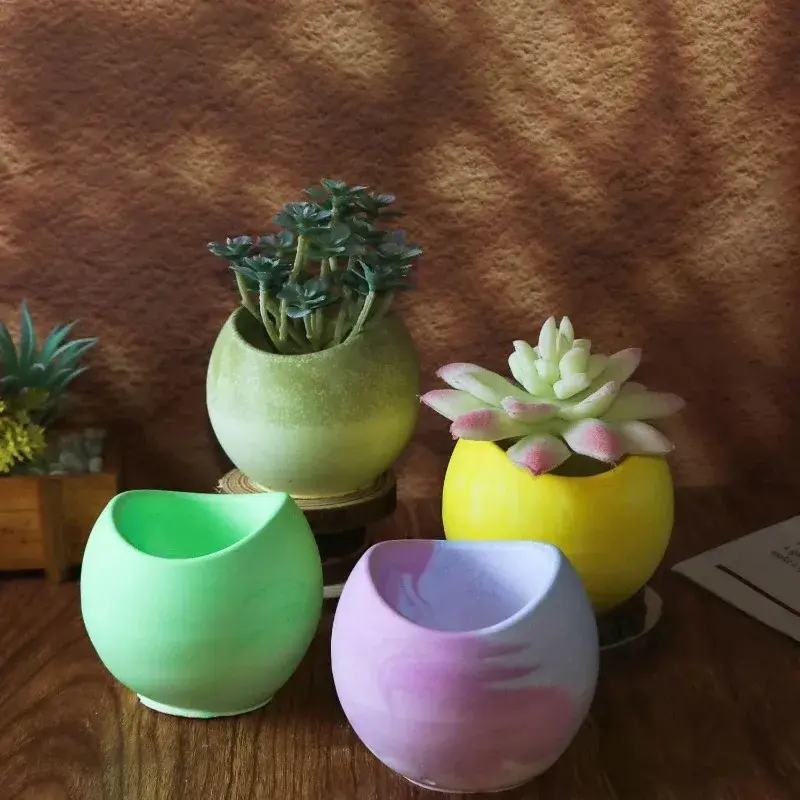 Nordic Style Plaster Candle Cup Silicone Mold DIY Aromatherapy Candle Jar Concrete Container Wax Cup Cement Flower Pot Mold