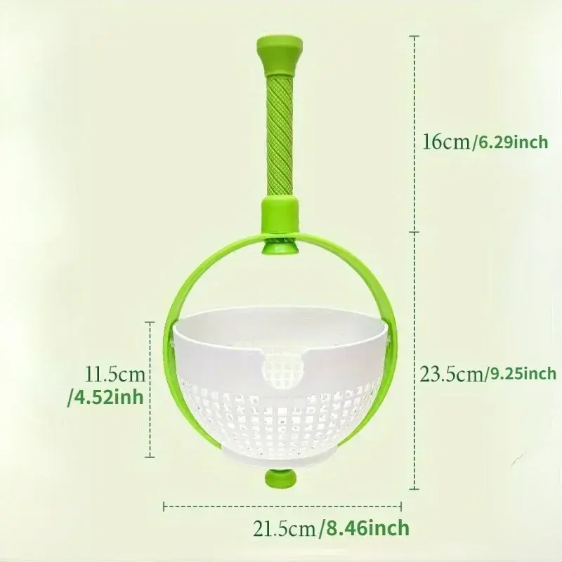 Household Rotating Drain Basket Rotating Drain Basket for Washing, Dehydrating, Draining and Draining Vegetables and Fruits